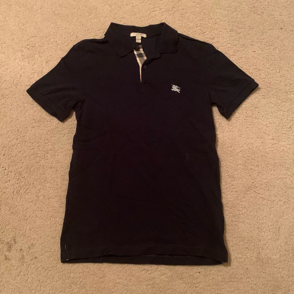 Black Burberry Polo Shirt Size Small